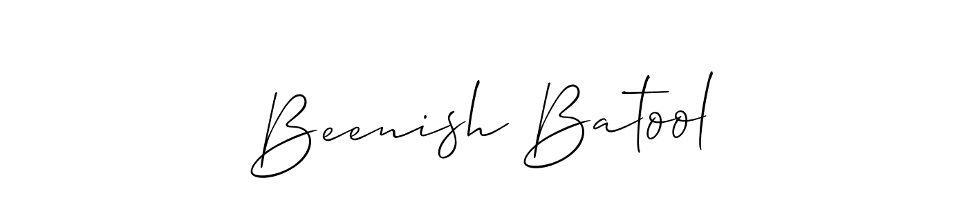 Also You can easily find your signature by using the search form. We will create Beenish Batool name handwritten signature images for you free of cost using Allison_Script sign style. Beenish Batool signature style 2 images and pictures png