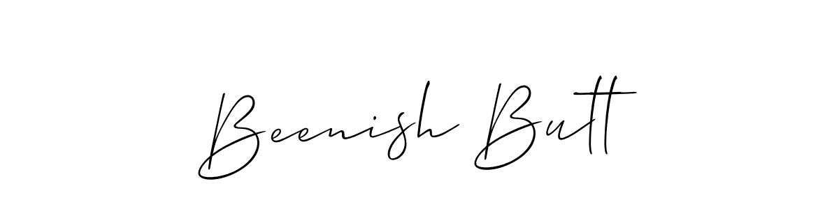 This is the best signature style for the Beenish Butt name. Also you like these signature font (Allison_Script). Mix name signature. Beenish Butt signature style 2 images and pictures png