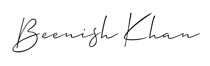 Personalize your online presence with Beenish Khan signature rendered in elegant Allison_Script font. Great for website footers and blogs. Beenish Khan signature style 2 images and pictures png