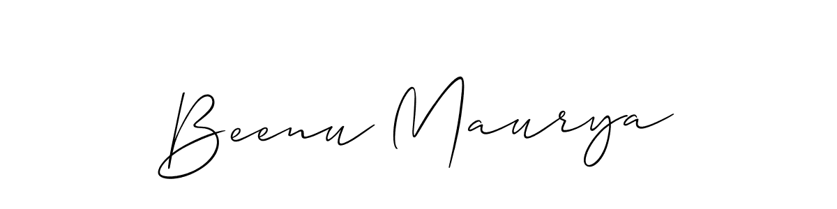 Create a beautiful signature design for name Beenu Maurya. With this signature (Allison_Script) fonts, you can make a handwritten signature for free. Beenu Maurya signature style 2 images and pictures png