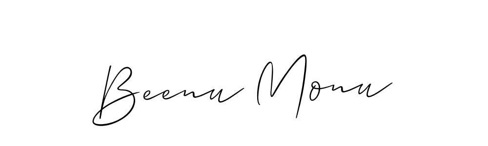 Also we have Beenu Monu name is the best signature style. Create professional handwritten signature collection using Allison_Script autograph style. Beenu Monu signature style 2 images and pictures png