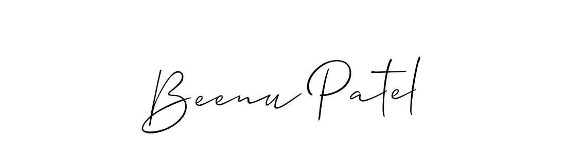 Use a signature maker to create a handwritten signature online. With this signature software, you can design (Allison_Script) your own signature for name Beenu Patel. Beenu Patel signature style 2 images and pictures png