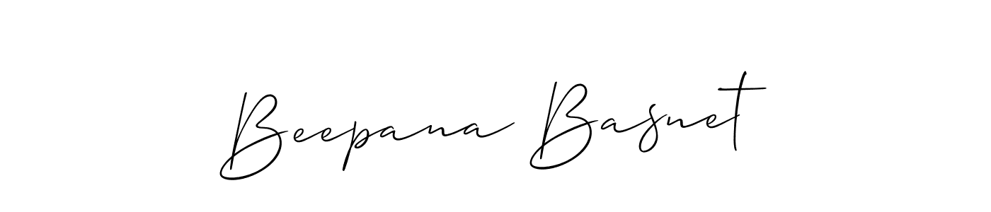 Make a beautiful signature design for name Beepana Basnet. With this signature (Allison_Script) style, you can create a handwritten signature for free. Beepana Basnet signature style 2 images and pictures png