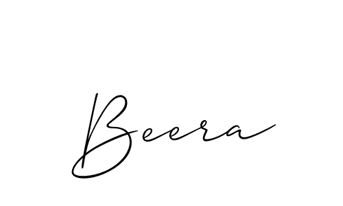 Design your own signature with our free online signature maker. With this signature software, you can create a handwritten (Allison_Script) signature for name Beera. Beera signature style 2 images and pictures png