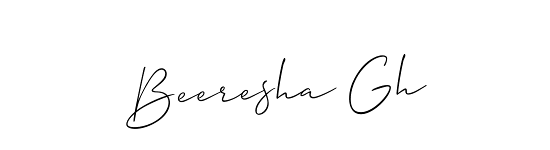 Design your own signature with our free online signature maker. With this signature software, you can create a handwritten (Allison_Script) signature for name Beeresha Gh. Beeresha Gh signature style 2 images and pictures png