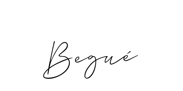 You should practise on your own different ways (Allison_Script) to write your name (Begué) in signature. don't let someone else do it for you. Begué signature style 2 images and pictures png