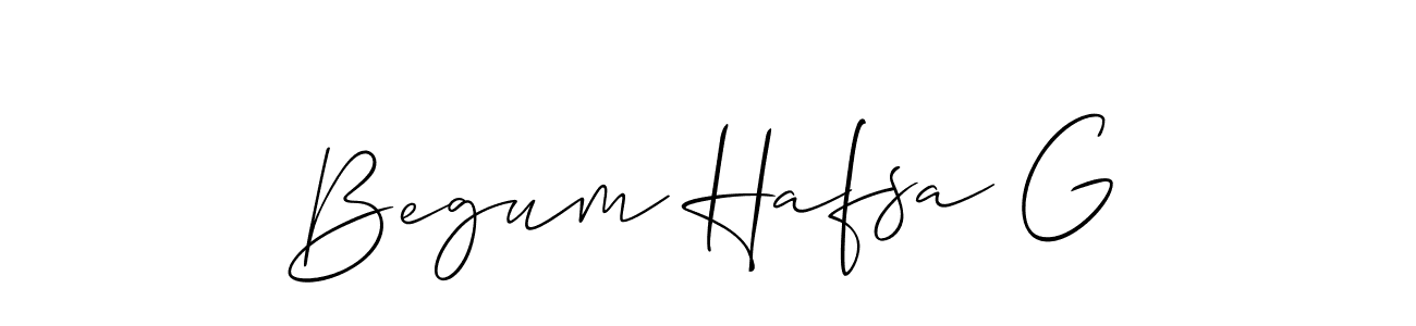 Use a signature maker to create a handwritten signature online. With this signature software, you can design (Allison_Script) your own signature for name Begum Hafsa G. Begum Hafsa G signature style 2 images and pictures png