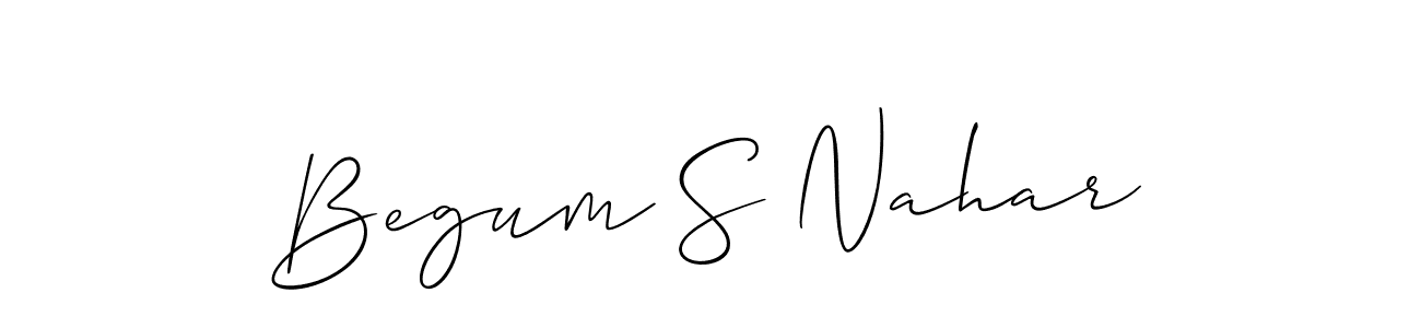 It looks lik you need a new signature style for name Begum S Nahar. Design unique handwritten (Allison_Script) signature with our free signature maker in just a few clicks. Begum S Nahar signature style 2 images and pictures png