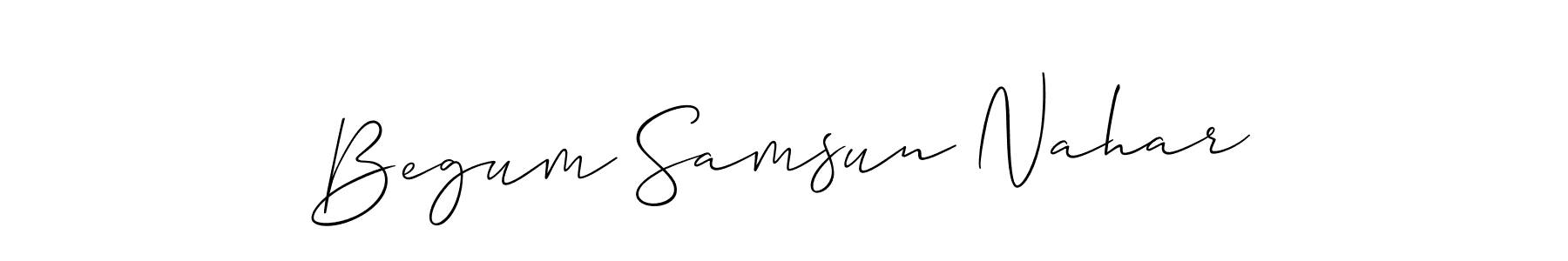 How to Draw Begum Samsun Nahar signature style? Allison_Script is a latest design signature styles for name Begum Samsun Nahar. Begum Samsun Nahar signature style 2 images and pictures png