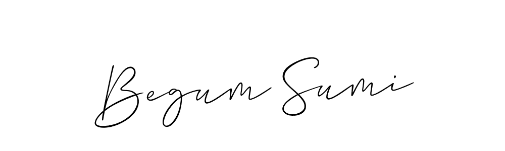 Design your own signature with our free online signature maker. With this signature software, you can create a handwritten (Allison_Script) signature for name Begum Sumi. Begum Sumi signature style 2 images and pictures png