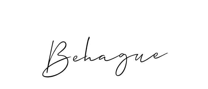 How to make Behague signature? Allison_Script is a professional autograph style. Create handwritten signature for Behague name. Behague signature style 2 images and pictures png