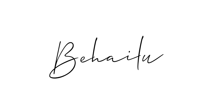 Behailu stylish signature style. Best Handwritten Sign (Allison_Script) for my name. Handwritten Signature Collection Ideas for my name Behailu. Behailu signature style 2 images and pictures png