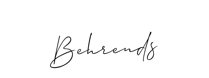 Make a beautiful signature design for name Behrends. With this signature (Allison_Script) style, you can create a handwritten signature for free. Behrends signature style 2 images and pictures png