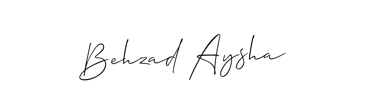 Design your own signature with our free online signature maker. With this signature software, you can create a handwritten (Allison_Script) signature for name Behzad Aysha. Behzad Aysha signature style 2 images and pictures png