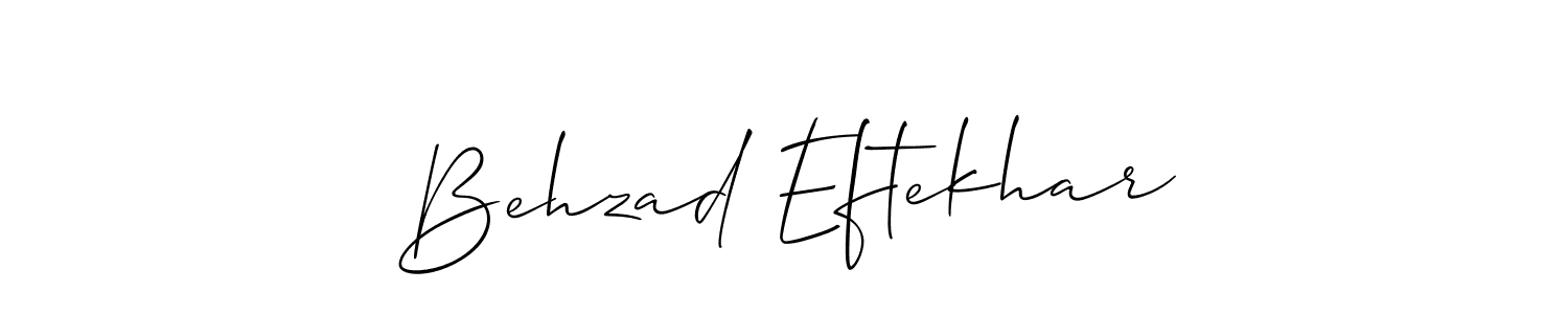Behzad Eftekhar stylish signature style. Best Handwritten Sign (Allison_Script) for my name. Handwritten Signature Collection Ideas for my name Behzad Eftekhar. Behzad Eftekhar signature style 2 images and pictures png