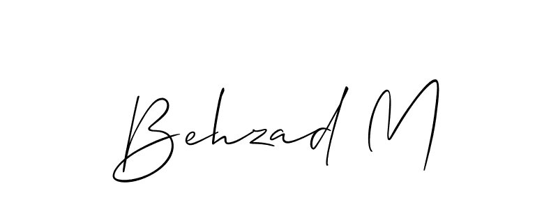 Behzad M stylish signature style. Best Handwritten Sign (Allison_Script) for my name. Handwritten Signature Collection Ideas for my name Behzad M. Behzad M signature style 2 images and pictures png