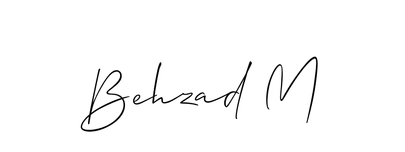 Behzad M stylish signature style. Best Handwritten Sign (Allison_Script) for my name. Handwritten Signature Collection Ideas for my name Behzad M. Behzad M signature style 2 images and pictures png