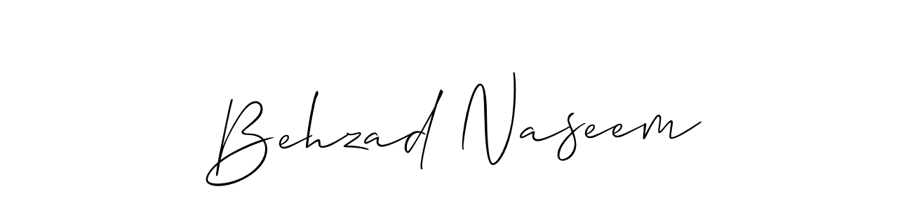 How to make Behzad Naseem signature? Allison_Script is a professional autograph style. Create handwritten signature for Behzad Naseem name. Behzad Naseem signature style 2 images and pictures png