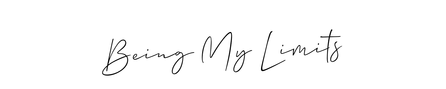How to make Being My Limits name signature. Use Allison_Script style for creating short signs online. This is the latest handwritten sign. Being My Limits signature style 2 images and pictures png