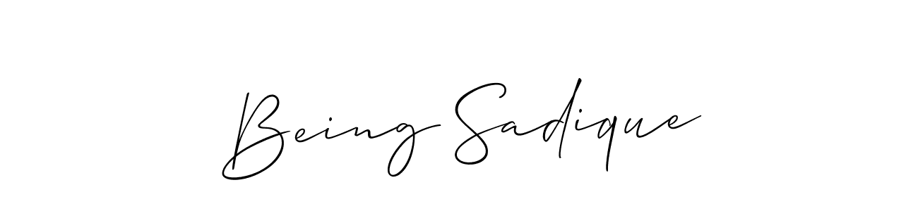 How to Draw Being Sadique signature style? Allison_Script is a latest design signature styles for name Being Sadique. Being Sadique signature style 2 images and pictures png