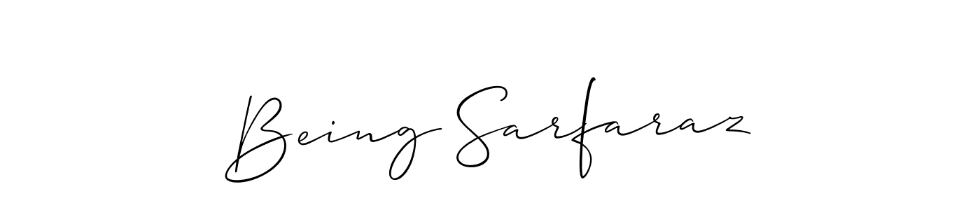 Similarly Allison_Script is the best handwritten signature design. Signature creator online .You can use it as an online autograph creator for name Being Sarfaraz. Being Sarfaraz signature style 2 images and pictures png