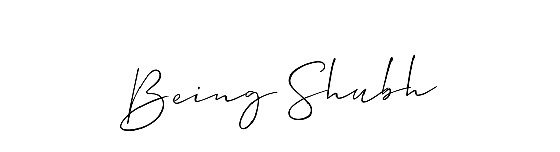 How to make Being Shubh signature? Allison_Script is a professional autograph style. Create handwritten signature for Being Shubh name. Being Shubh signature style 2 images and pictures png