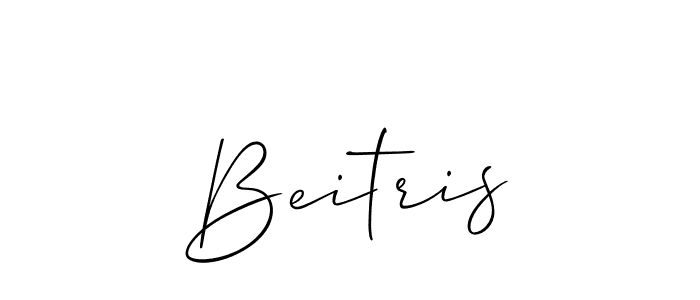 The best way (Allison_Script) to make a short signature is to pick only two or three words in your name. The name Beitris include a total of six letters. For converting this name. Beitris signature style 2 images and pictures png