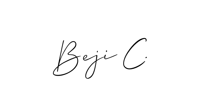 Check out images of Autograph of Beji C. name. Actor Beji C. Signature Style. Allison_Script is a professional sign style online. Beji C. signature style 2 images and pictures png