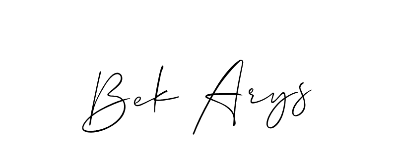 Design your own signature with our free online signature maker. With this signature software, you can create a handwritten (Allison_Script) signature for name Bek Arys. Bek Arys signature style 2 images and pictures png