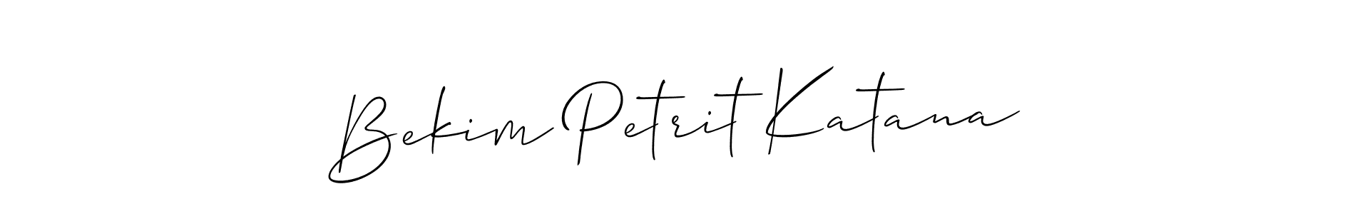 Create a beautiful signature design for name Bekim Petrit Katana. With this signature (Allison_Script) fonts, you can make a handwritten signature for free. Bekim Petrit Katana signature style 2 images and pictures png