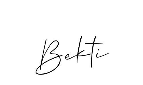 Make a beautiful signature design for name Bekti. With this signature (Allison_Script) style, you can create a handwritten signature for free. Bekti signature style 2 images and pictures png