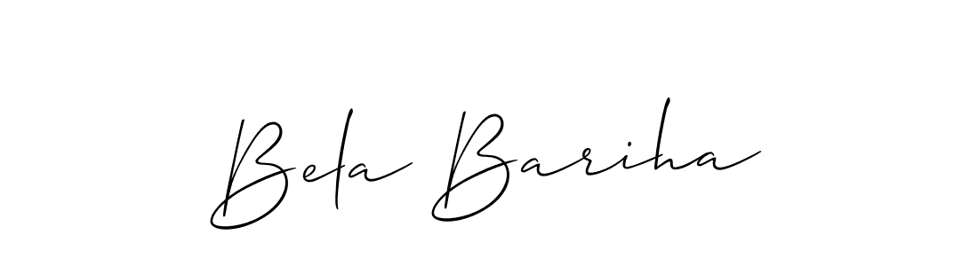 Similarly Allison_Script is the best handwritten signature design. Signature creator online .You can use it as an online autograph creator for name Bela Bariha. Bela Bariha signature style 2 images and pictures png