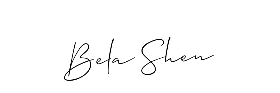 You should practise on your own different ways (Allison_Script) to write your name (Bela Shen) in signature. don't let someone else do it for you. Bela Shen signature style 2 images and pictures png