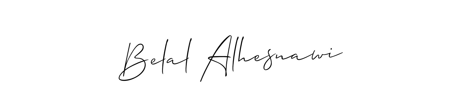 Make a short Belal Alhesnawi signature style. Manage your documents anywhere anytime using Allison_Script. Create and add eSignatures, submit forms, share and send files easily. Belal Alhesnawi signature style 2 images and pictures png
