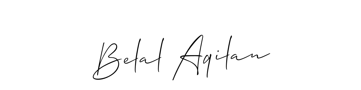 Create a beautiful signature design for name Belal Aqilan. With this signature (Allison_Script) fonts, you can make a handwritten signature for free. Belal Aqilan signature style 2 images and pictures png