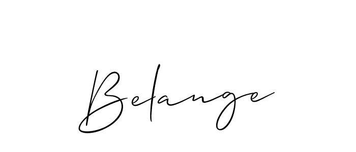 Design your own signature with our free online signature maker. With this signature software, you can create a handwritten (Allison_Script) signature for name Belange. Belange signature style 2 images and pictures png