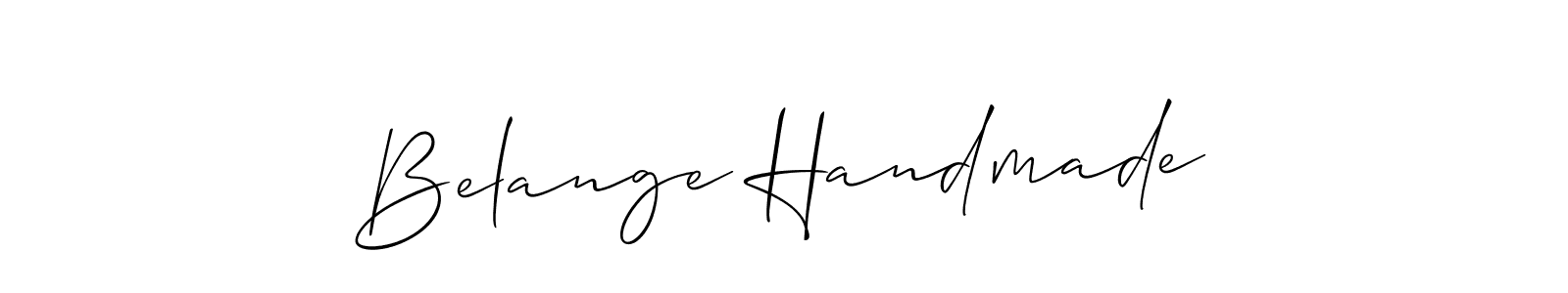 Use a signature maker to create a handwritten signature online. With this signature software, you can design (Allison_Script) your own signature for name Belange Handmade. Belange Handmade signature style 2 images and pictures png