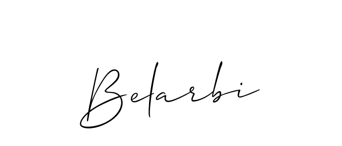 Make a beautiful signature design for name Belarbi. With this signature (Allison_Script) style, you can create a handwritten signature for free. Belarbi signature style 2 images and pictures png