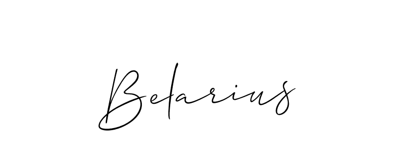 Make a beautiful signature design for name Belarius. With this signature (Allison_Script) style, you can create a handwritten signature for free. Belarius signature style 2 images and pictures png