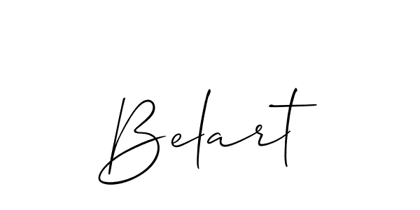 The best way (Allison_Script) to make a short signature is to pick only two or three words in your name. The name Belart include a total of six letters. For converting this name. Belart signature style 2 images and pictures png