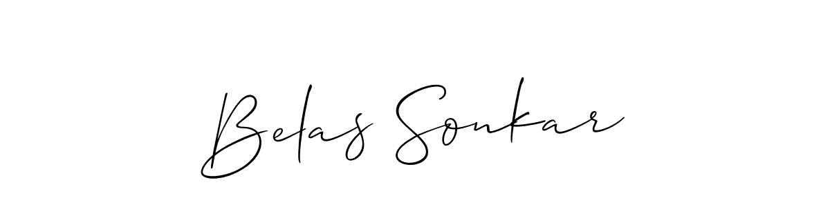 You should practise on your own different ways (Allison_Script) to write your name (Belas Sonkar) in signature. don't let someone else do it for you. Belas Sonkar signature style 2 images and pictures png