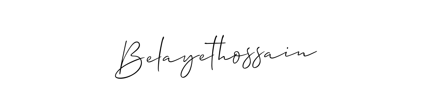 The best way (Allison_Script) to make a short signature is to pick only two or three words in your name. The name Belayethossain include a total of six letters. For converting this name. Belayethossain signature style 2 images and pictures png
