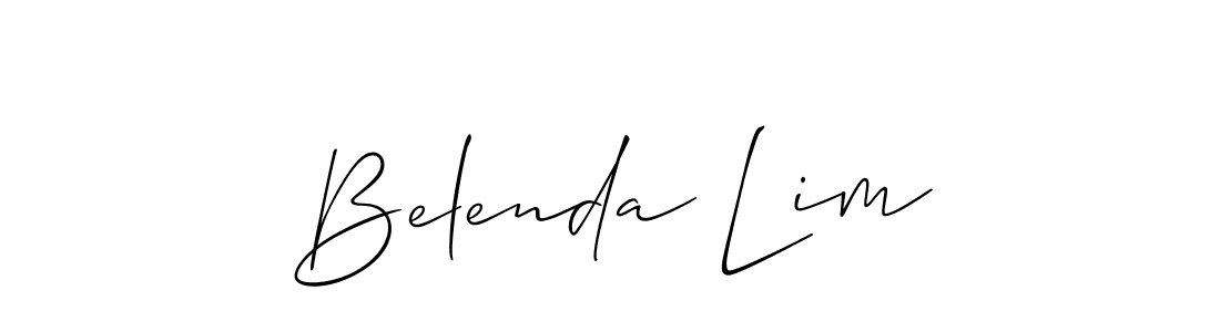 You should practise on your own different ways (Allison_Script) to write your name (Belenda Lim) in signature. don't let someone else do it for you. Belenda Lim signature style 2 images and pictures png