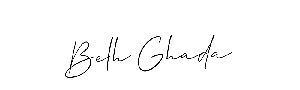 Allison_Script is a professional signature style that is perfect for those who want to add a touch of class to their signature. It is also a great choice for those who want to make their signature more unique. Get Belh Ghada name to fancy signature for free. Belh Ghada signature style 2 images and pictures png