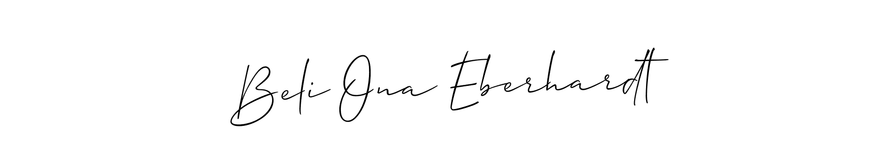 How to Draw Beli Ona Eberhardt signature style? Allison_Script is a latest design signature styles for name Beli Ona Eberhardt. Beli Ona Eberhardt signature style 2 images and pictures png