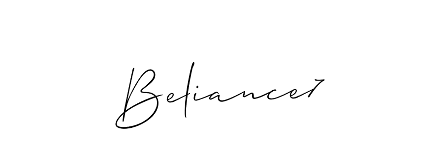 It looks lik you need a new signature style for name Beliance7. Design unique handwritten (Allison_Script) signature with our free signature maker in just a few clicks. Beliance7 signature style 2 images and pictures png