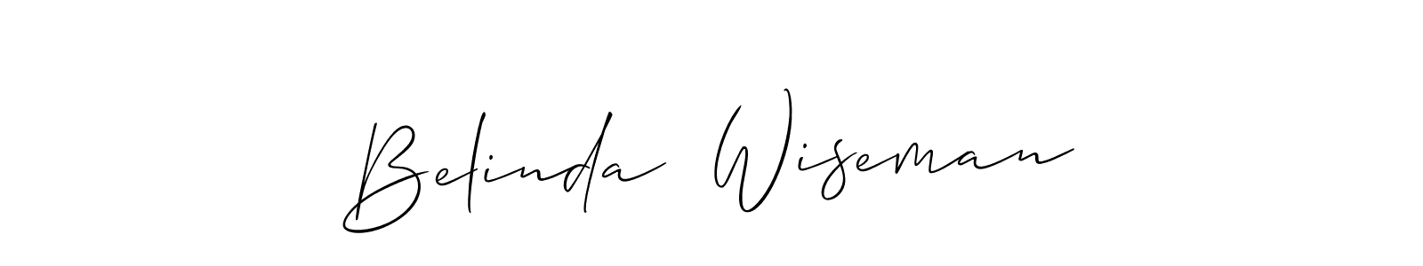 Allison_Script is a professional signature style that is perfect for those who want to add a touch of class to their signature. It is also a great choice for those who want to make their signature more unique. Get Belinda  Wiseman name to fancy signature for free. Belinda  Wiseman signature style 2 images and pictures png