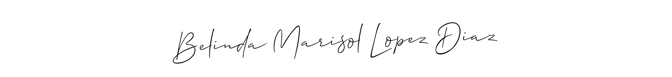 How to make Belinda Marisol Lopez Diaz signature? Allison_Script is a professional autograph style. Create handwritten signature for Belinda Marisol Lopez Diaz name. Belinda Marisol Lopez Diaz signature style 2 images and pictures png