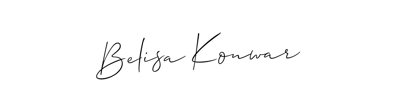 The best way (Allison_Script) to make a short signature is to pick only two or three words in your name. The name Belisa Konwar include a total of six letters. For converting this name. Belisa Konwar signature style 2 images and pictures png