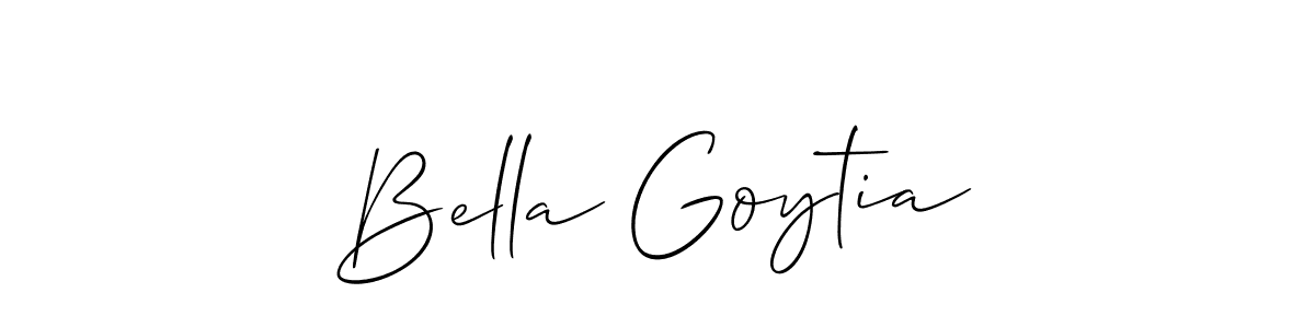 Make a short Bella Goytia signature style. Manage your documents anywhere anytime using Allison_Script. Create and add eSignatures, submit forms, share and send files easily. Bella Goytia signature style 2 images and pictures png